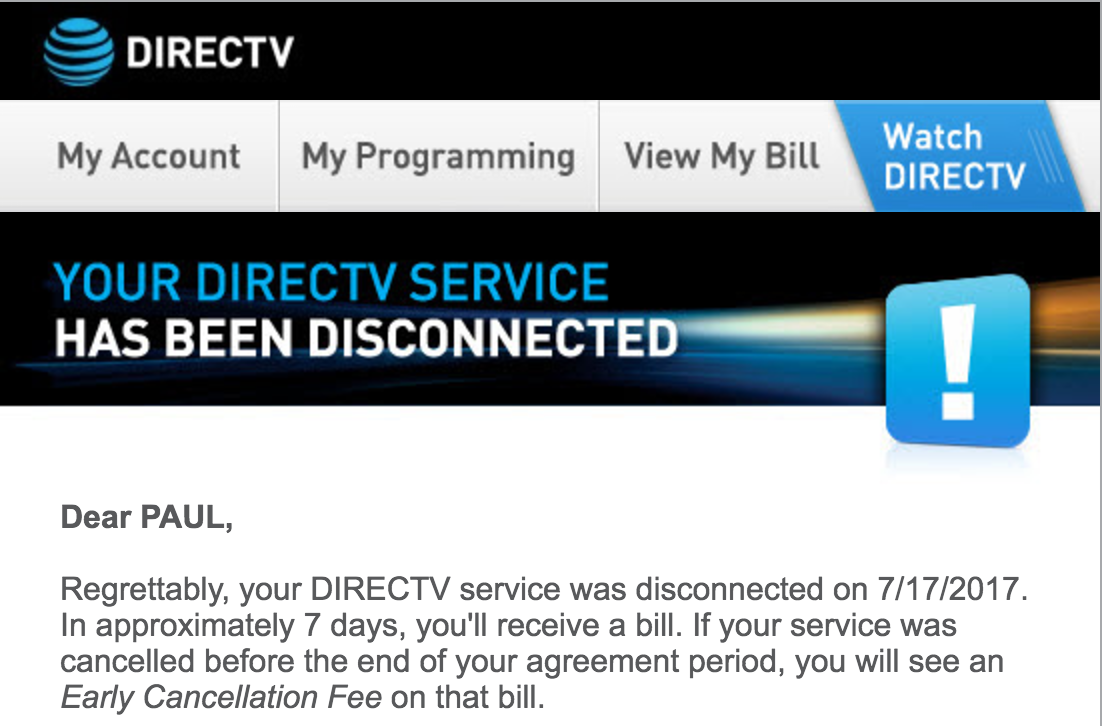 directv cancellation